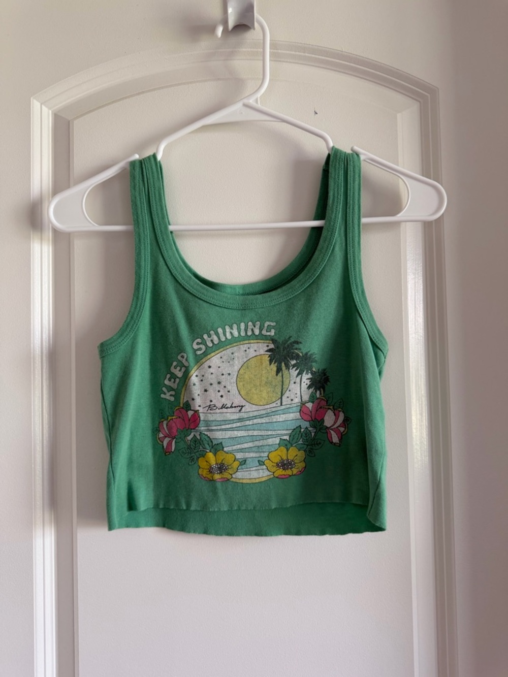 Billabong Green Girls' Tropical 'Keep Shining' Swim Tank